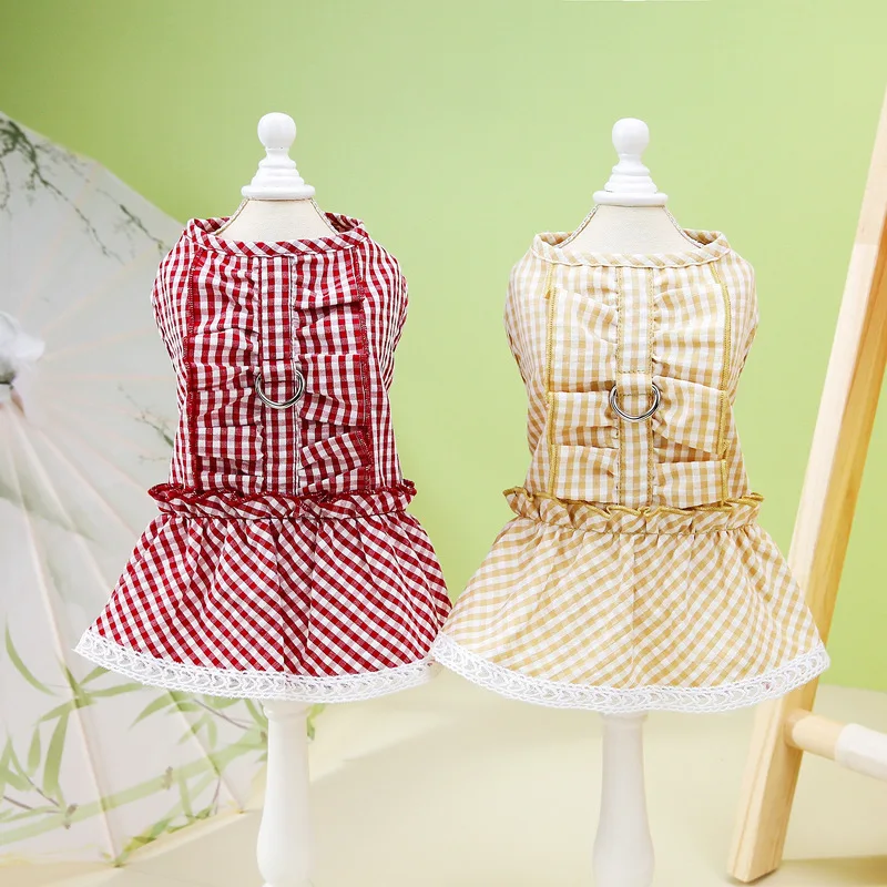 

Faldo Teddy Bibi Bear Pomeranian Princess Skirt Summer Thin Small Dog Cat Mesh Skirt Cute Breathable Antistatic Pet Clothes