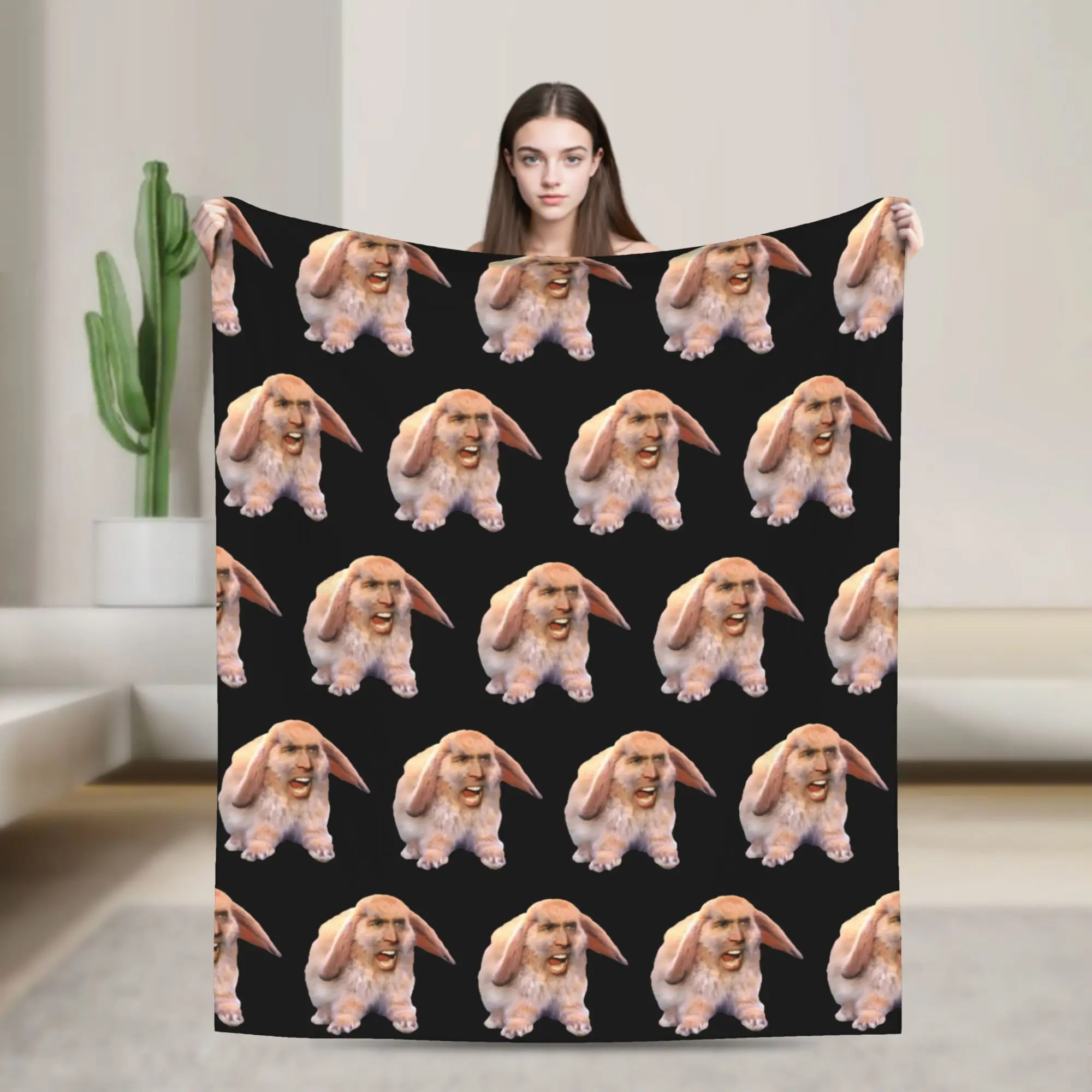 Nicolas Cage Art Blankets Movie Actor Fuzzy Funny Warm Throw Blanket for Home Spring Autumn