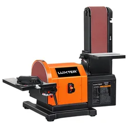 LUXTER Polishing Belt Disc Sander 4X8 Inch Disc Bench Sanding Adjustable table Belt Sander machine Combination for Word working