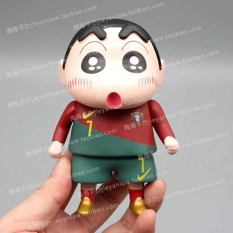 13cm Anime Crayon Shin-chan Figure Cos Lionel Messi Cristiano Ronaldo Neymar Peripheral For Kids Collection Pvc Statue Gift Toy