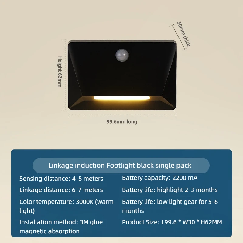 إضاءة جدار ذكية تعمل بالحركة - 2200 مللي أمبير شحن سريع USB-C، 3 مستويات سطوع، ربط أجهزة متعددة لممر/سلالم (غرفة نوم) #6