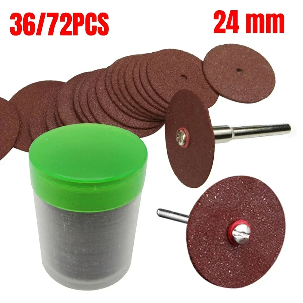 36/72pcs Dremel Accessories 24mm Abrasive Disc Cutting Discs Reinforced Cut Off Grinding Wheels Rotary Blade Disc Cuttter Tool