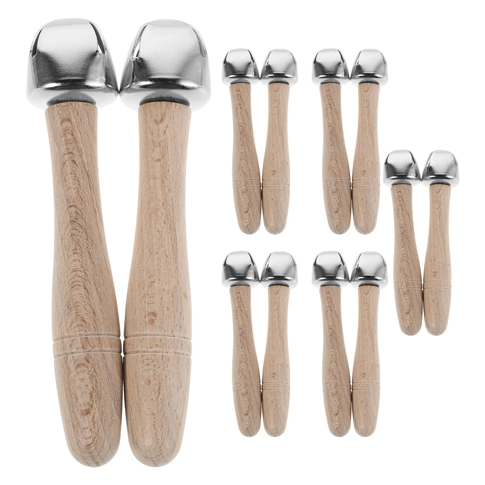 

Набор из 10 деревянных колокольчиков с натуральными деревянными ручками, ударные инструменты для занятий в классе, Монтессори, ритмические музыкальные инструменты для малышей, раннее развитие слуха