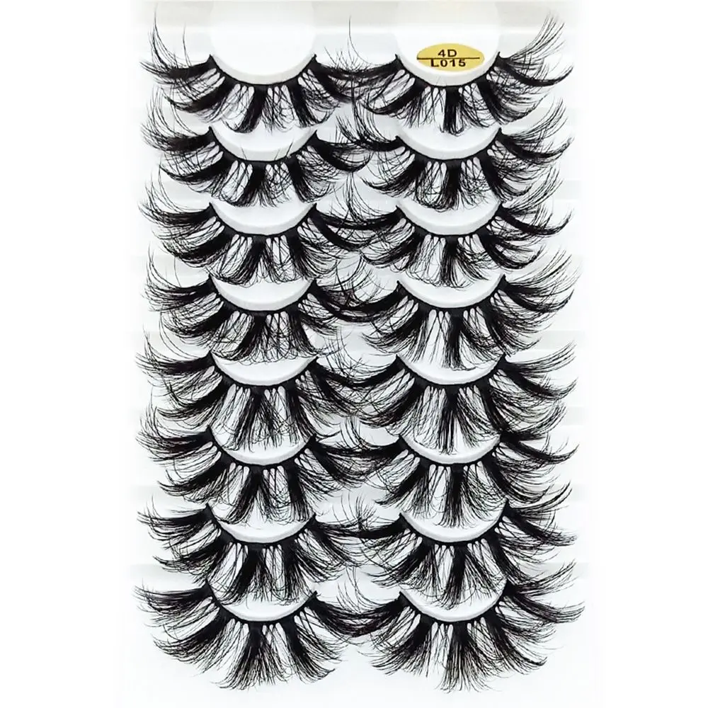 Pairs Handmade Woman Full Volume Thick Long Natural Multilayered Effect 4D Mink False Eyelashes Eye Lash Extension 25MM Lashes