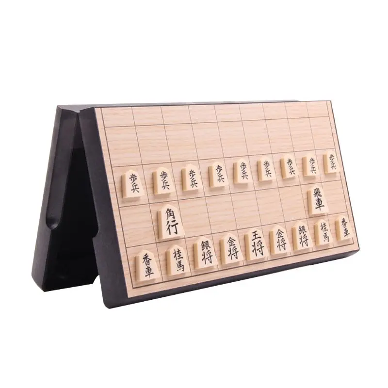 Foldable Magnetic Folding Shogi Set Boxed Portable Japanese Chess Kids Children