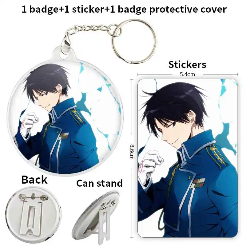 Roy Mustang Anime Character Badge Brooch anchor Peripherals Pin Cosplay Birthday present School bag Gift For Friend Creative