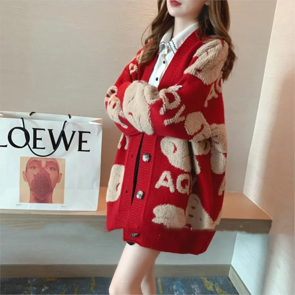 겨울옷 여성 가디건 올매치 루즈 심플 스타일 스웨터 출퇴근 캐주얼 편안함 보온 패션 여성용