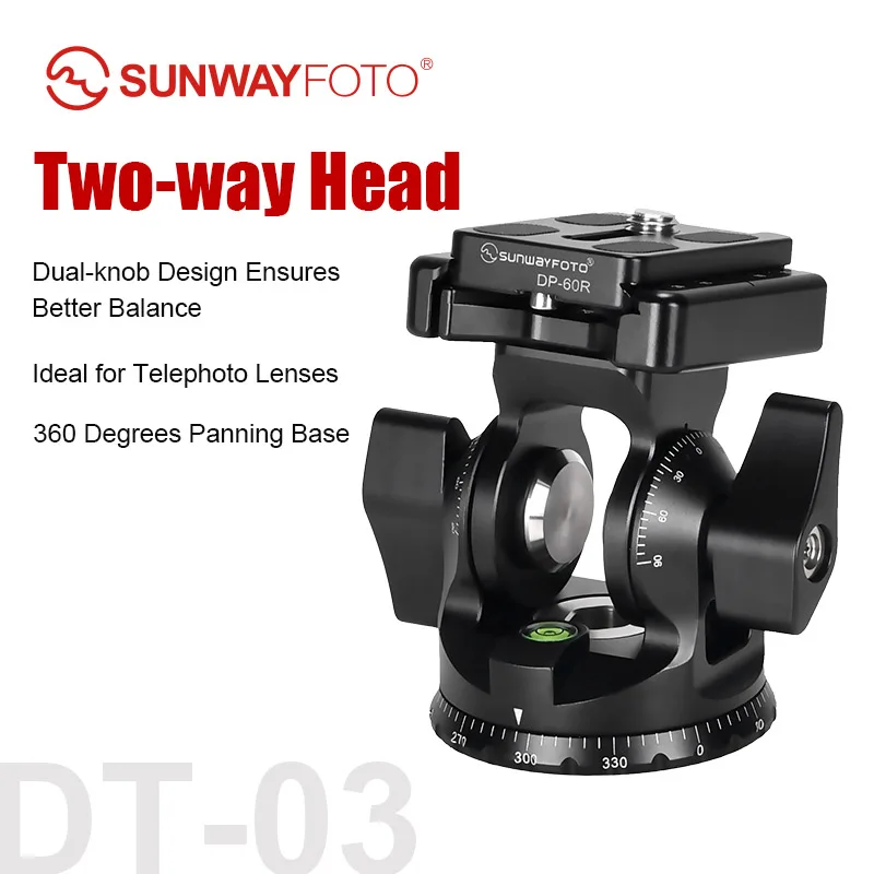

SUNWAYFOTO DT-03 наклонная головка для монопода и штатива с грузоподъемностью XXlbs