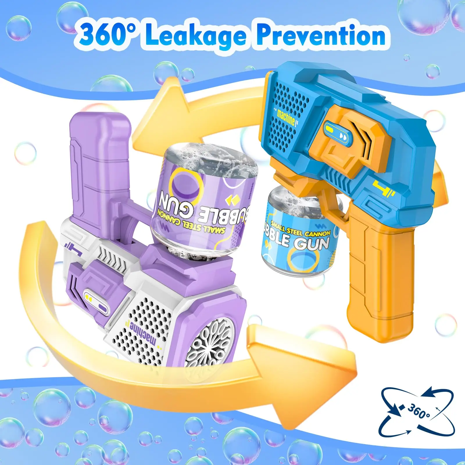 Bubble Gun with Lights, Bubble Machine with Bubble Solution,Bubble Guns for Wedding, Birthday, Parties, Outdoor Toy Gift