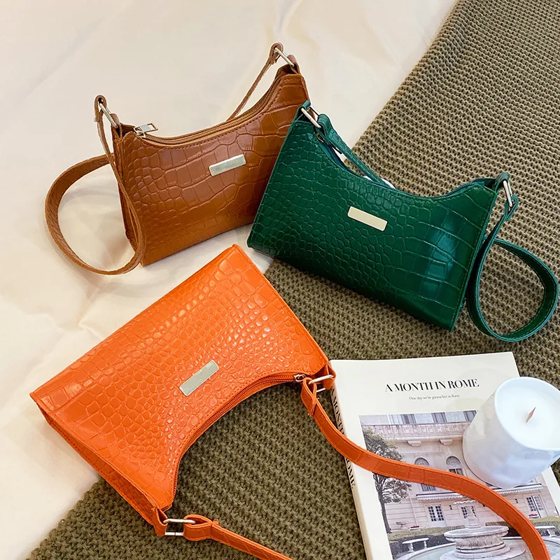 Fashion Shoulder Bag Crocodile Pattern Underarm Bag for Women Exquisite Crossbody Tote Purse Luxury Brand Handbags Shopping Bags