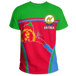 African Eritrea Pattern T-shirt Fashion 3D Printed Coat Of Arms T Shirts Men Casual Crew Neck Tees Sports Loose Short Sleeves