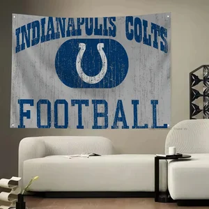 1 Buah Bendera Indianapolis Colts Bendera dan Spanduk Bendera Empat Lubang Poliester Dekorasi Luar Ruangan Estetika Ruang 10 indianapolis colts penjualan terbaik - №