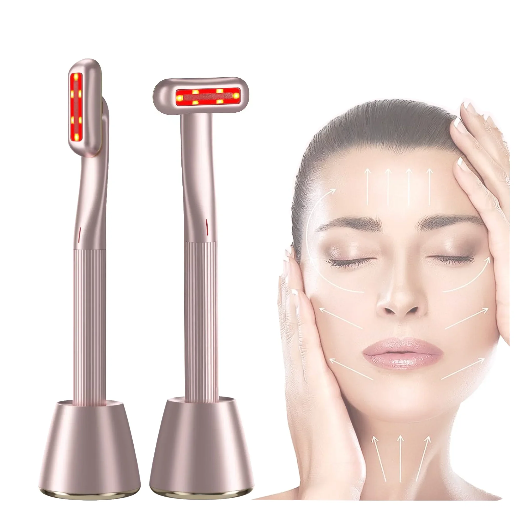 

Beauty Care 360 Degrees Rotations Advanceds 4-in-1 LED Light Therapys Face EMS Facials Eye Massager Skincares Wands