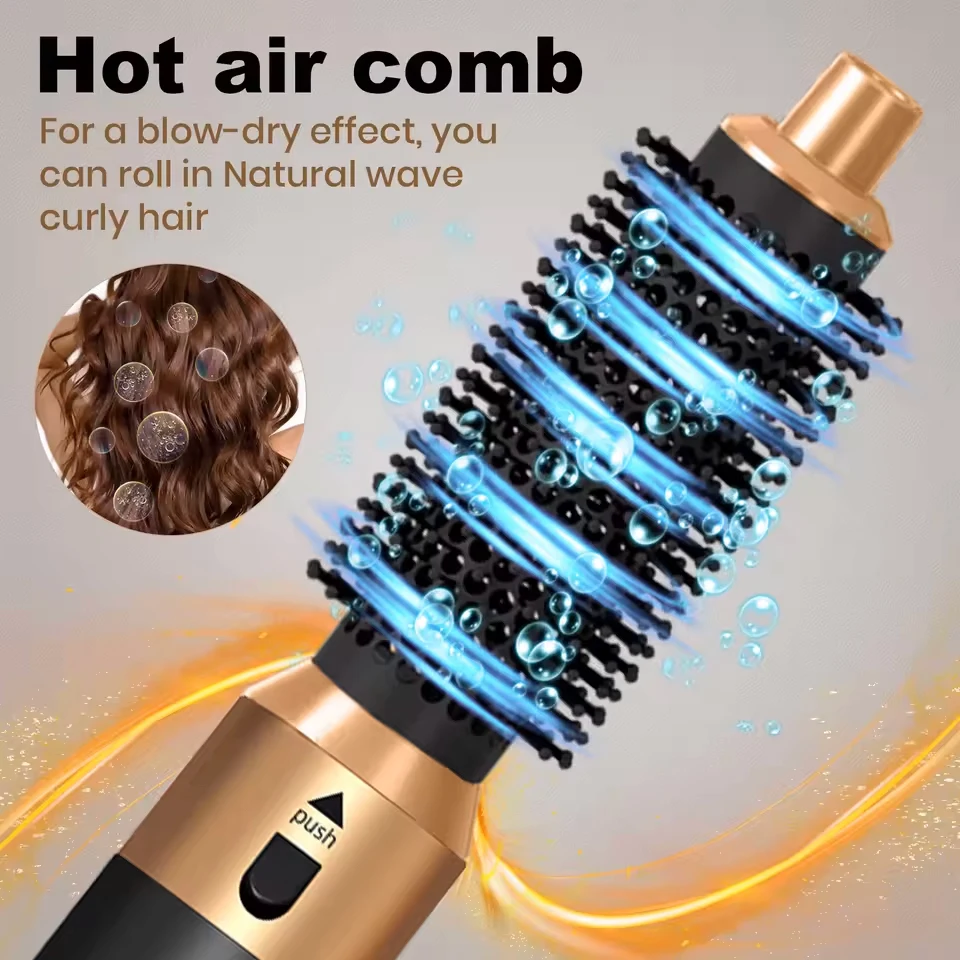 5 In 1 Hair Dryer And Styler Kit With Professional Hot Air Brush Curling Iron Hair Straightener For Curling And Straightening