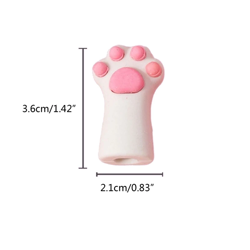 3pcs Cartoon Pencil Toppers Cat Claw Pencil Sleeve Cover Silicone Pencil Caps Decorative Pencil Extender Silicone Shield D5QC