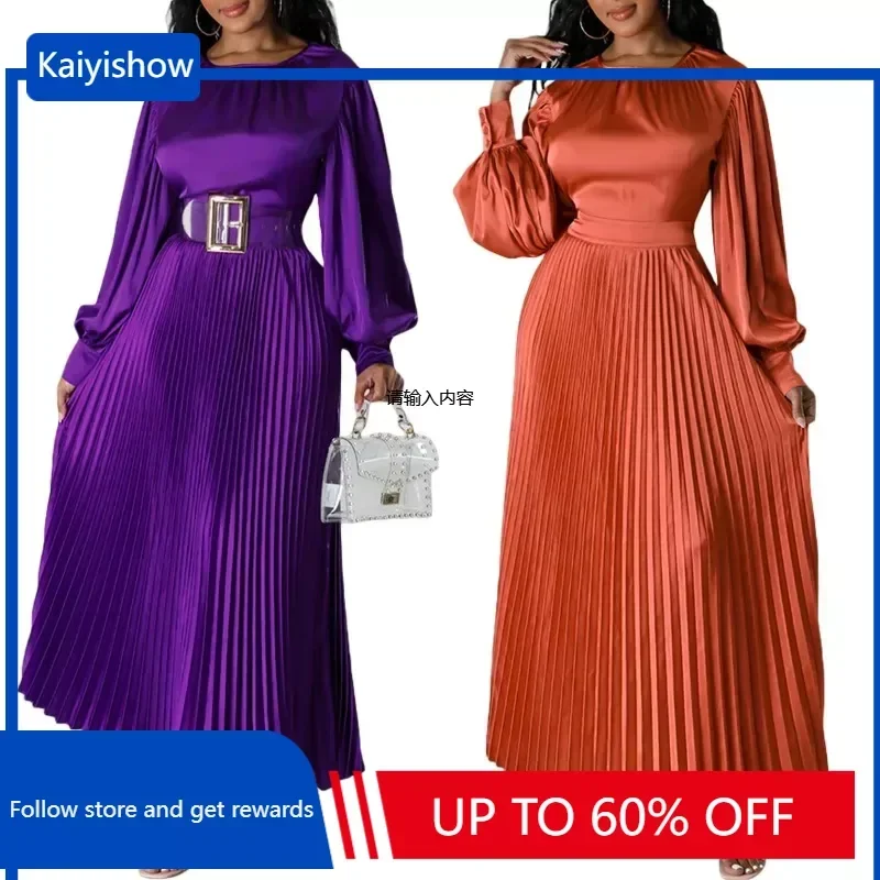 

No Belt African Dresses for Women Spring Summer 2024 African Long Sleeve Polyester Party Evening Long Maxi Dress Africa Clothing