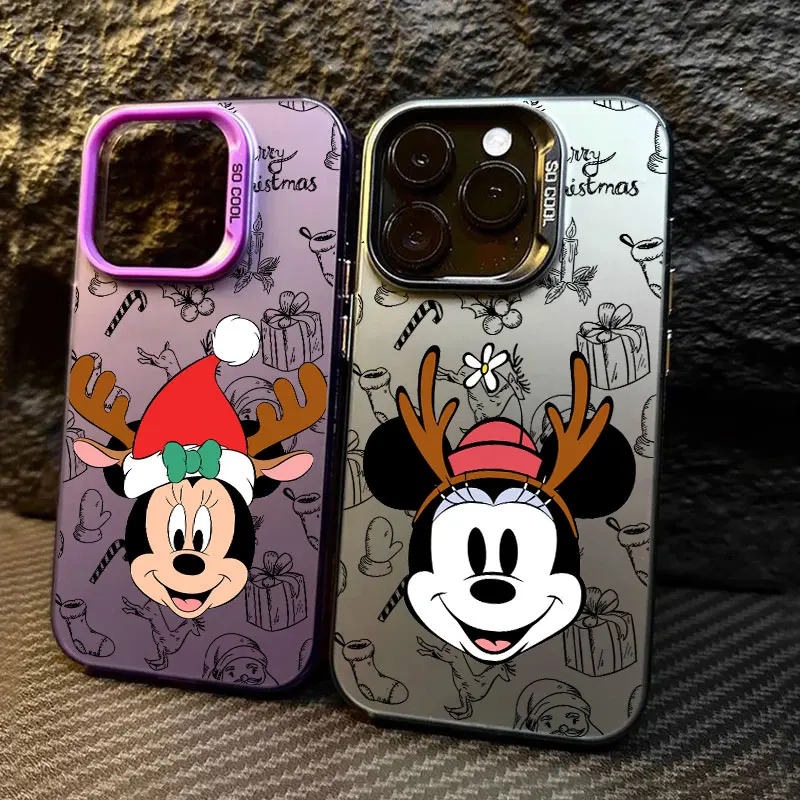 

Minnie Mickey Head Christmas Coque For Apple iPhone 17 Air 16e 16 14 15 13 11 Pro Max Plus 12 17 Pro Shockproof Case Phone Cover