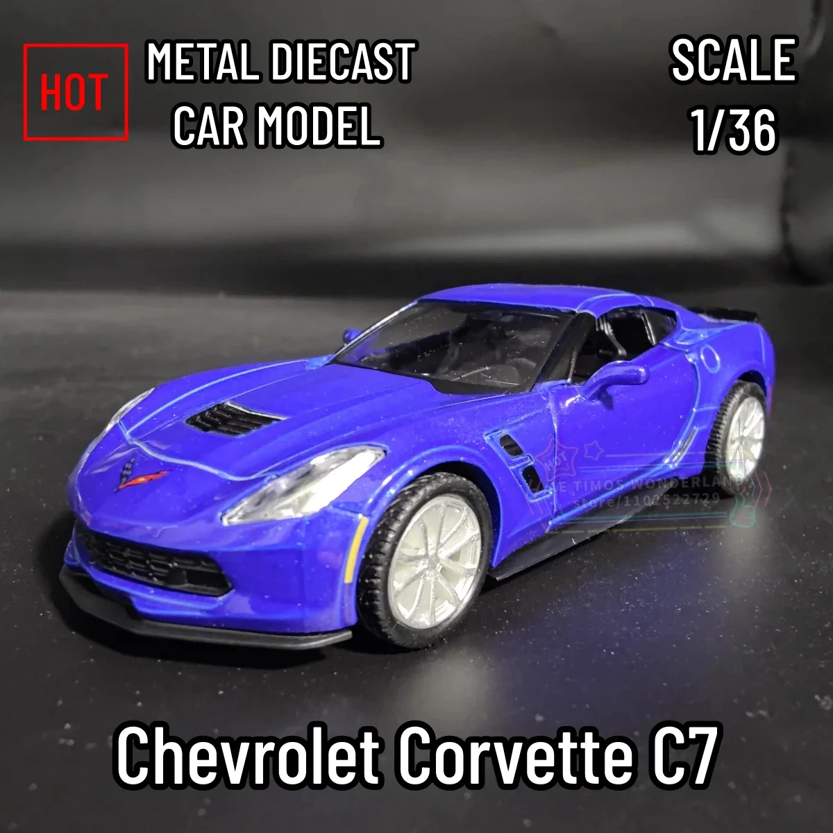 

1:36 Chevrolet Corvette C7 Replica Metal Car Model Scale Diecast Vehicle Collection Home Interior Decor Gift Kid Boy Toy