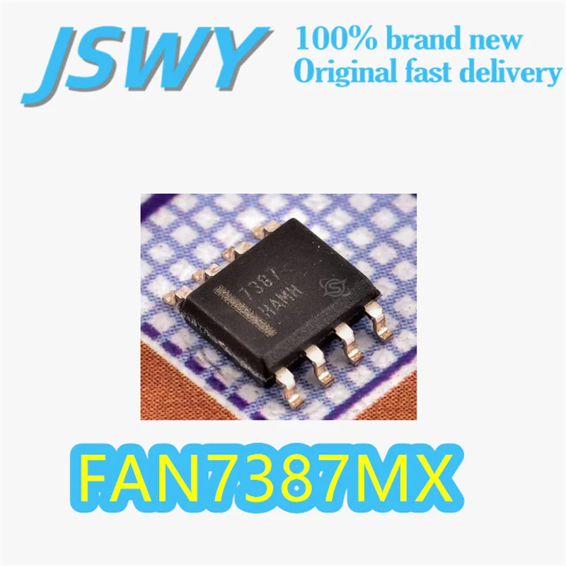

(1/5 piece) FAN7387MX Original FAN7387 Silk-Screen 7387 Package 8-SOIC Half-Bridge Gate Driver 600V 2.5A Peak Electronics