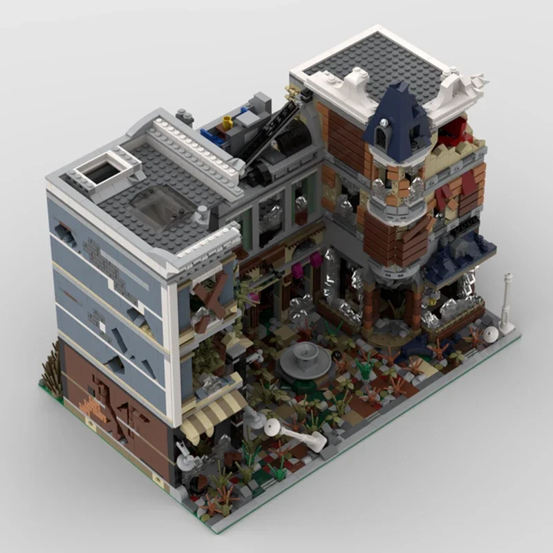 City Street View Model Moc Building Bricks Square Apocalypse Technology Modular Blocks Gifts Christmas Toys DIY Sets Assembly