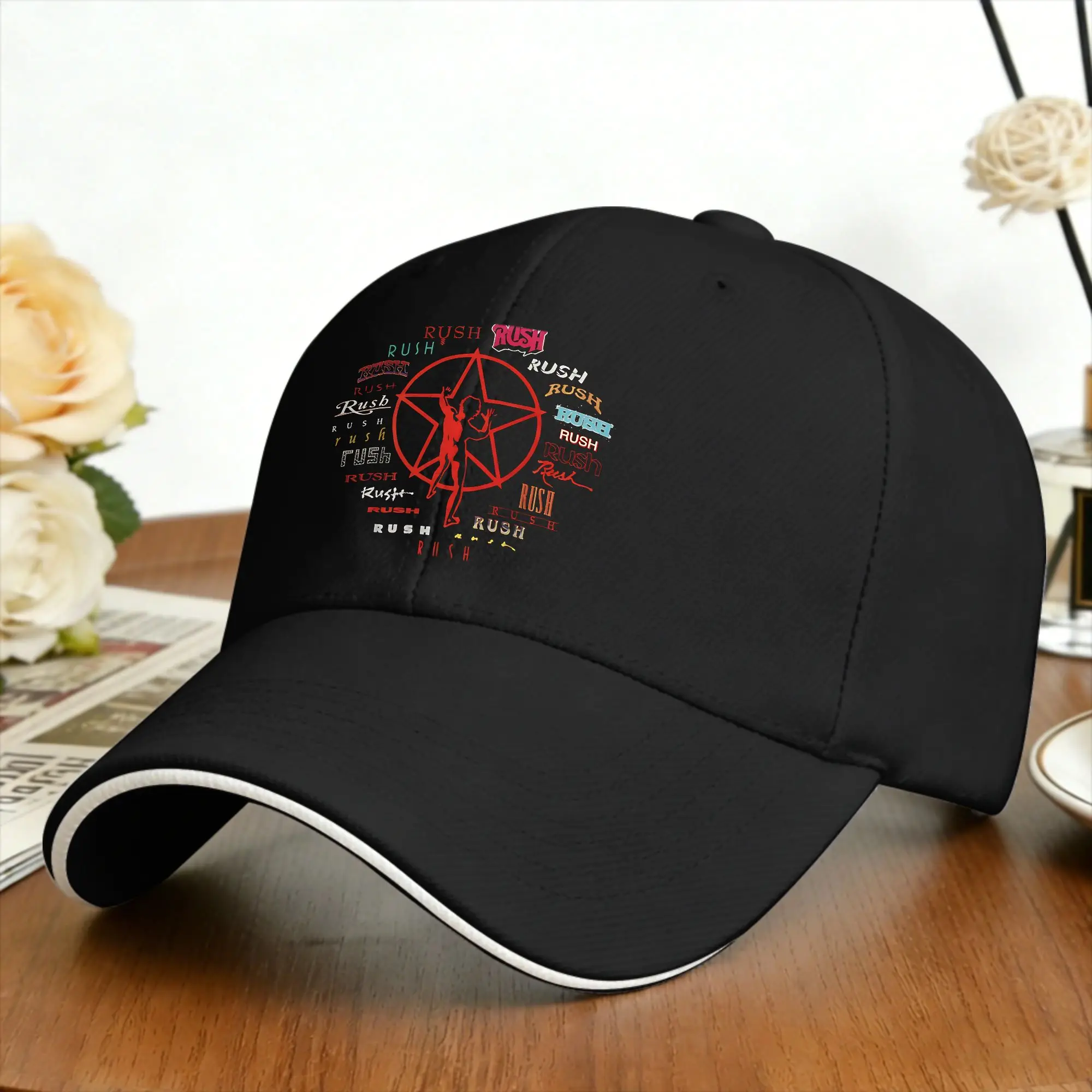 Rush Model Black Tour Concert Baseball Cap Rush Band  Hiking Fishing Breathable Hip Hop Hats Stylish Baseball Caps