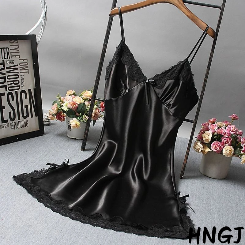 

2026 Lace Patchwork Camisola Lingerie Nighty Wedding Silk Dress Sleep Wear Nightdress Clothes Women's Nightgowns Sexy Nightwear
