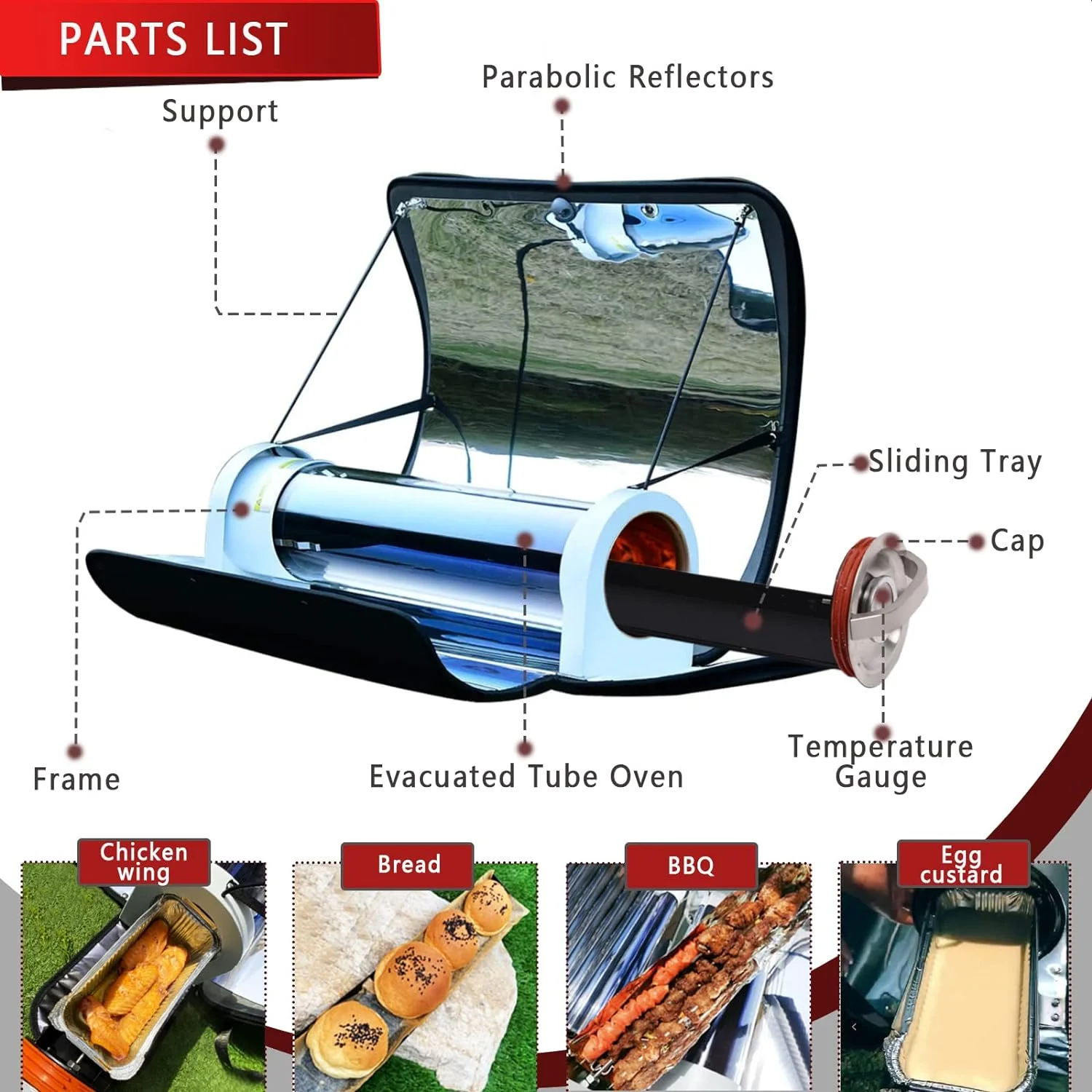 Solar Oven Grill Portable Oven 4.5L Stove Solar Cooker Kit four solaire BBQ Grill Solar Oven horno solar Solar Grilling Oven