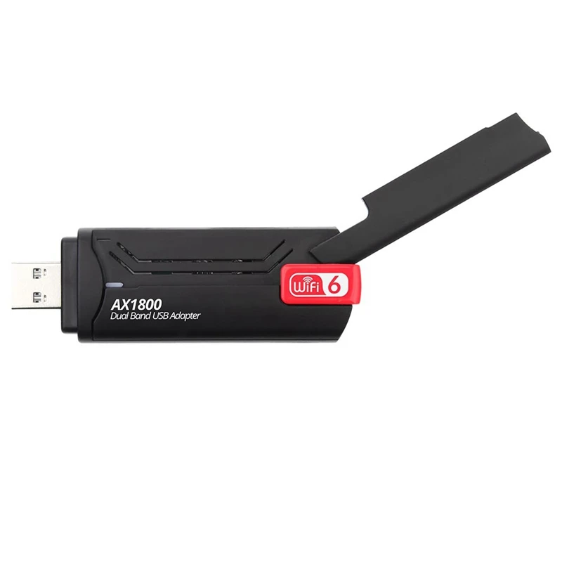 1800Mbps Wifi 6 USB 3.0 Adapter 2.4G 5.8G Wifi6 kartu jaringan Dongle hitam kartu jaringan ABS kartu jaringan mendukung Win 7 10 11 PC