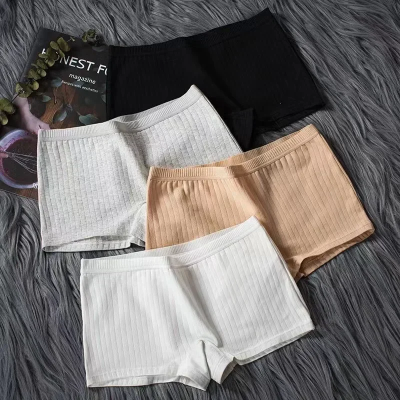 Women Safety Panties Cotton Under Skirt Female Seamless Underpants Solid Color Plus Size Boxer Shorts Cozy Women Panties