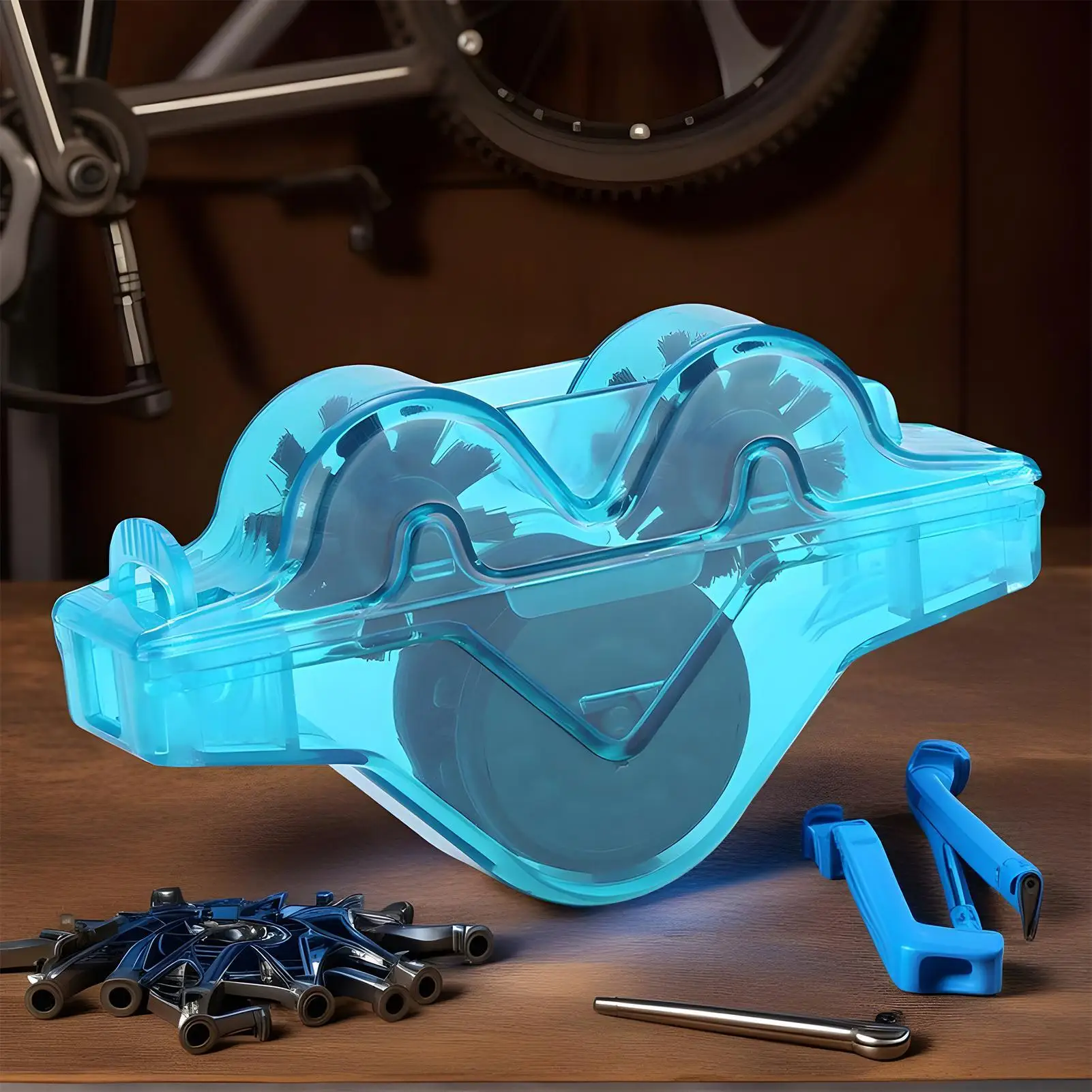 Cycling Chain Cleaner Kit Cycle Chain Scrubber Cleans Tool Portable Cleaning Tools Bike Accessories for Road Mountain Fitness