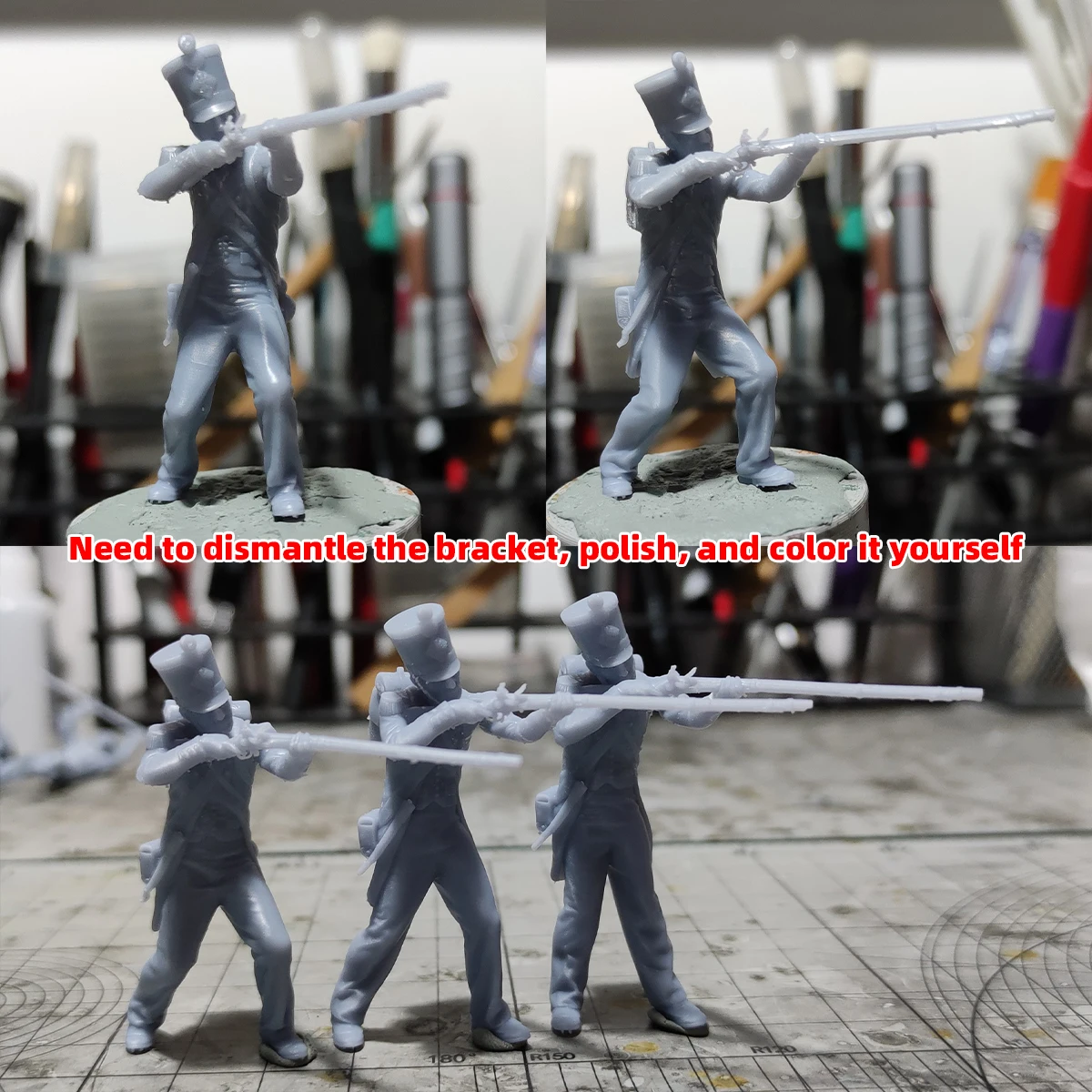 1/35 1/48 1/72 Modellbausatz 3D-Harz Miniatur-Soldatenfiguren Diorama Unbemalte Französische Gendarmen Revolution DIY – Detail 2