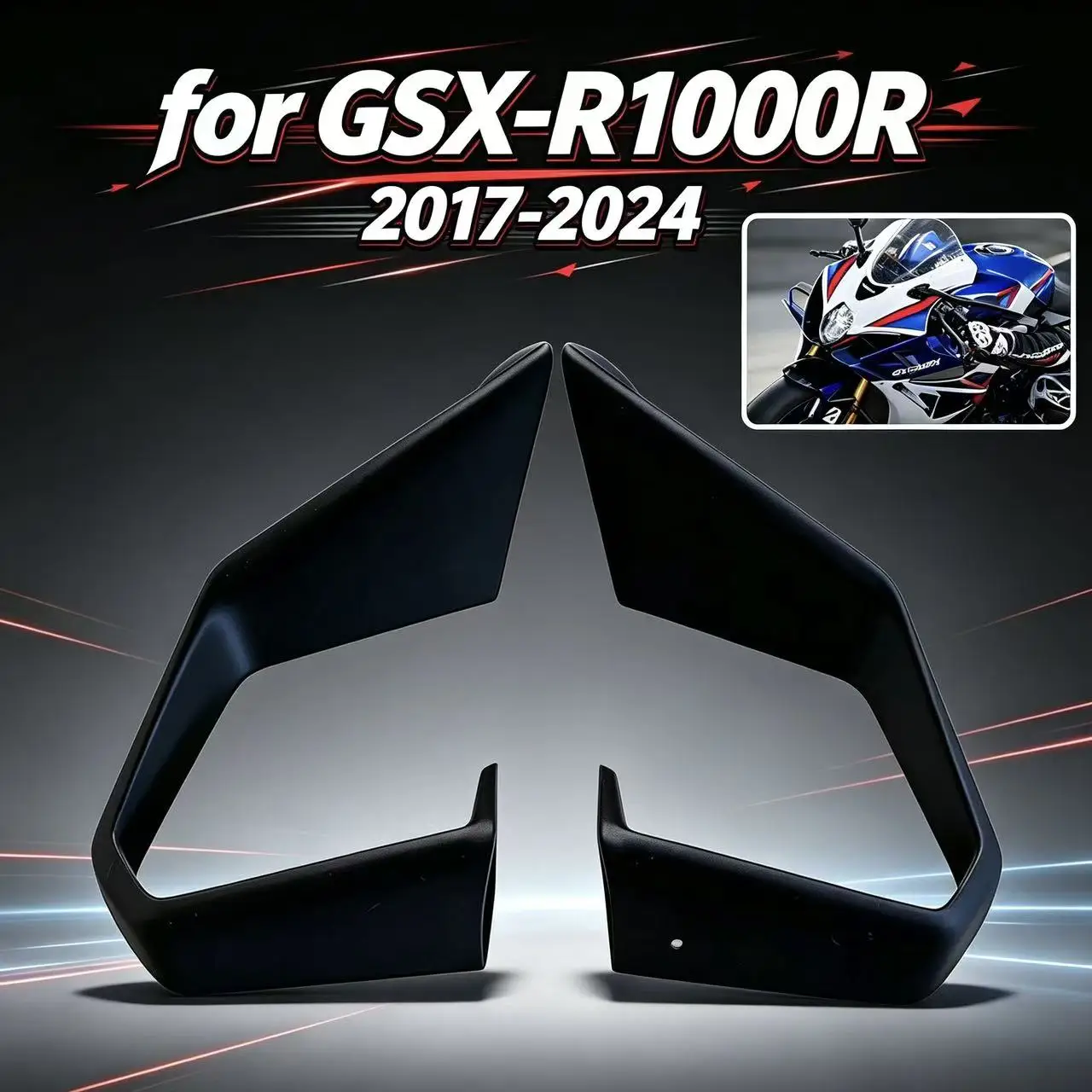 For Suzuki GSX-R1000R L7 L8 L9 2017-2024 Motorcycle Accessories Side Wing Side Spoilers FRONTAL SPOILERS Winglets
