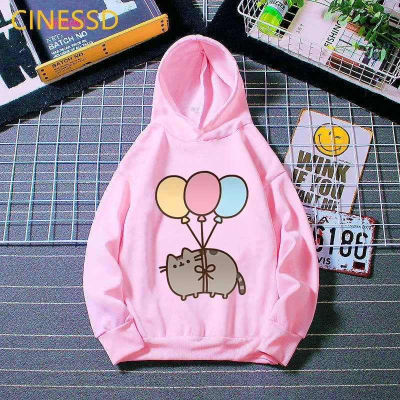 Fat cat fashion Children 3-12 Year Print Kids Boys Girls Hooded coat leisure Toddle spring autumn Sweatshirt tops Clothing