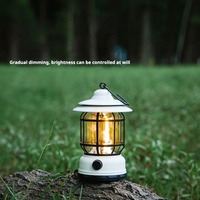 Outdoor Camping Vintage Camping Lights Waterproof Charging Portable Hiking Fishing Lamp Stepless Dimming Outdoor Emergency Light