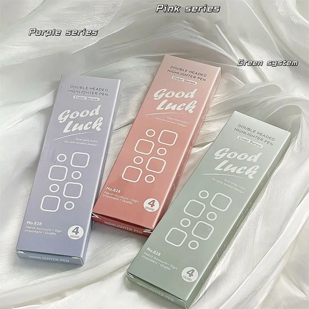 4pcs/set Dual Tip Highlighter Pens Gradient Pastel Chisel & Fine Tip Marker Pens Journaling Markers School Office Supplies
