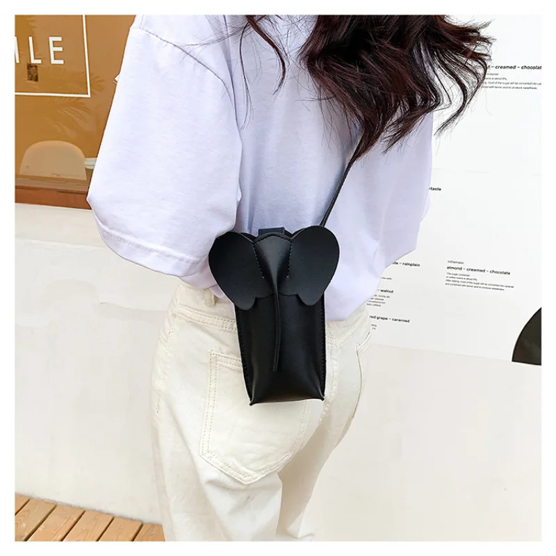 2023 Cute Elephant Mini Shoulder Bags for Women\'s Pu Leather Crossbody Handbag Fashion Phone Vintage Purse Ladies Small Pouch