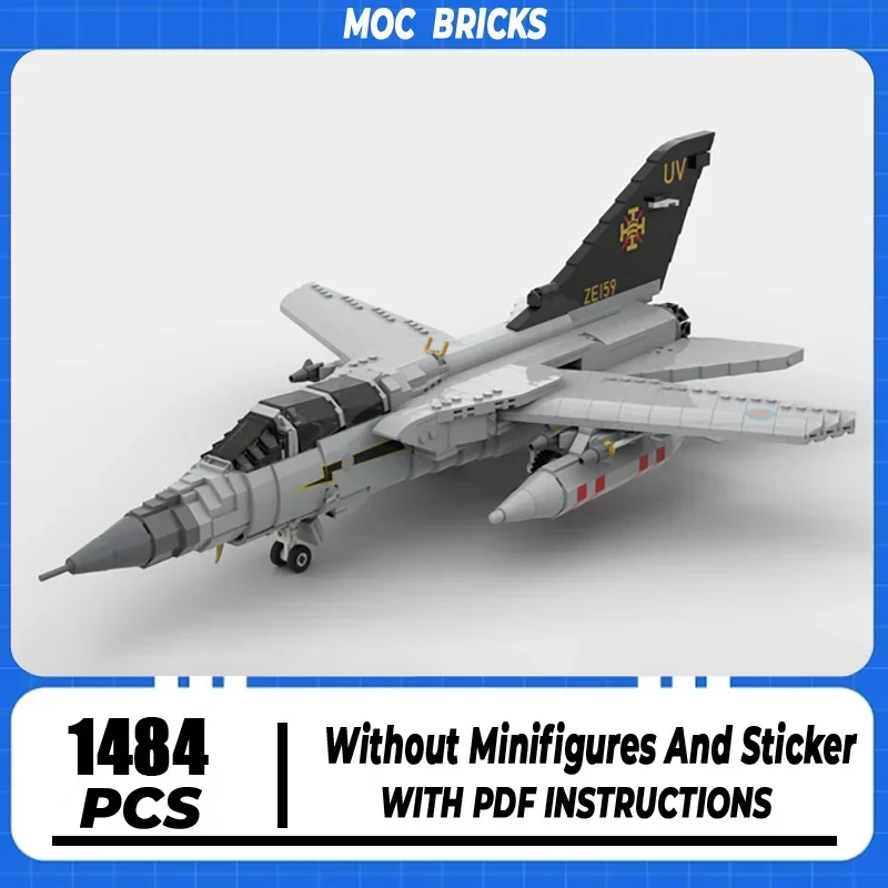 Moc Building Blocks Military Series 1:35 Scale Panavia Tornado ADV F.3 Model  Aircraft Bricks DIY Assembly Fighter Toys