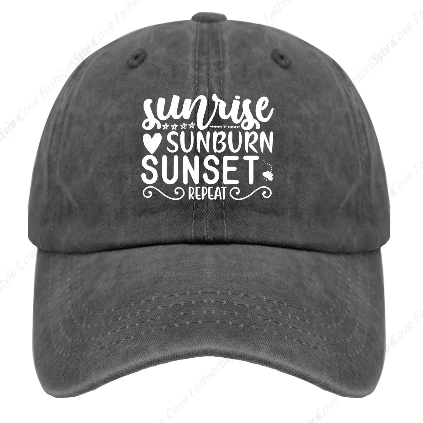 

Sunrise Sunburn Sunset Repeat Hats Funny Hat Vintage Cotton Washed Baseball Caps Pure Cotton Baseball Cap Fashion Adult Snapback