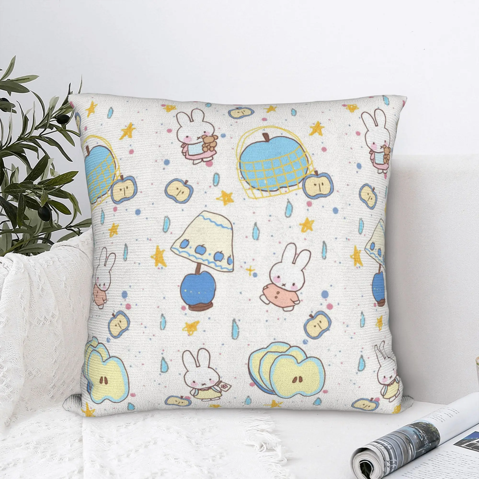 Fashion M-Miffy Cartoon Cushion Covers 45x45cm Velvet  Throw Pillow for Car Square Pillowcase Home Decor