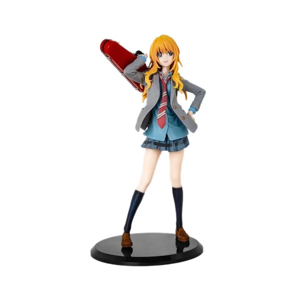 20CM Anime Shigatsu Wa Kimi no Uso - Miyazono Kaori Figure Standing Animation Model Toygift Collection Decorative Ornaments PVC