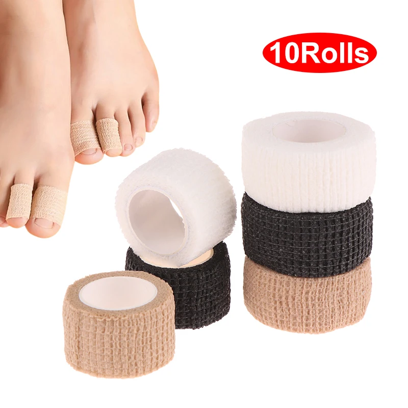 10 Rolls Self Adhesive Bandage Elastic Breathable Sports Non-woven Wrap Sports Protect Finger Toe Tape For Wrist Ankle First Aid