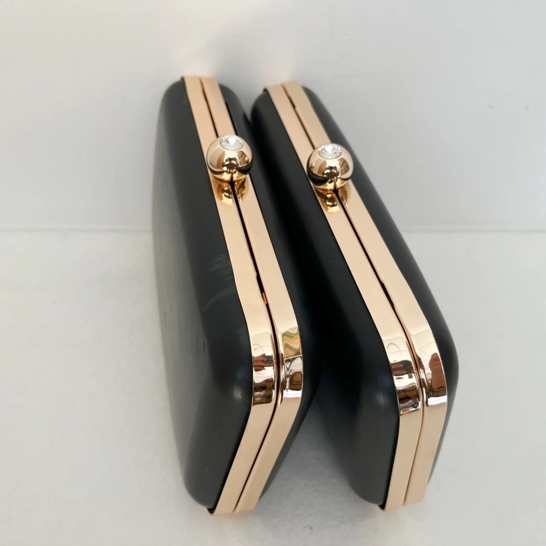 20cm Rectangle Shell Box Bag Clutch Frame Women Purse Frame Chain Clasp Loop Pearl Head Lock Handmade Accessories Materials