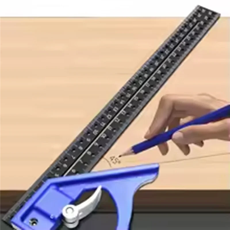 【RECOMMEND】Industrial Scribe Marking Gauge 30CM Precision Marking Right Angle Ruler Hole Angle Ruler Draw A Circle Woodworking
