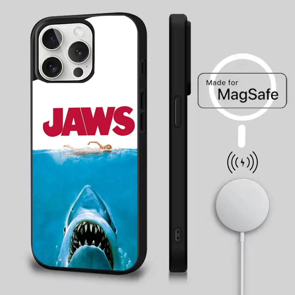 حافظة هاتف فيلم J-Jaws-es لهاتف iPhone 17,16,15,14,13,12,11,Pro,Max,Plus,Mini,SE4,E شحن لاسلكي مغناطيسي Magsafe