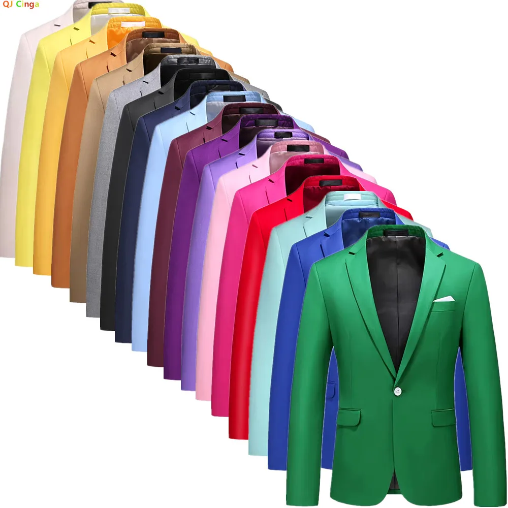 Bright Green Men's Suit Jacket, Stylish Slim Blazer, Wedding Party Dress Coat Suitable for All Seasons, Asian Size M-5XL 6XL