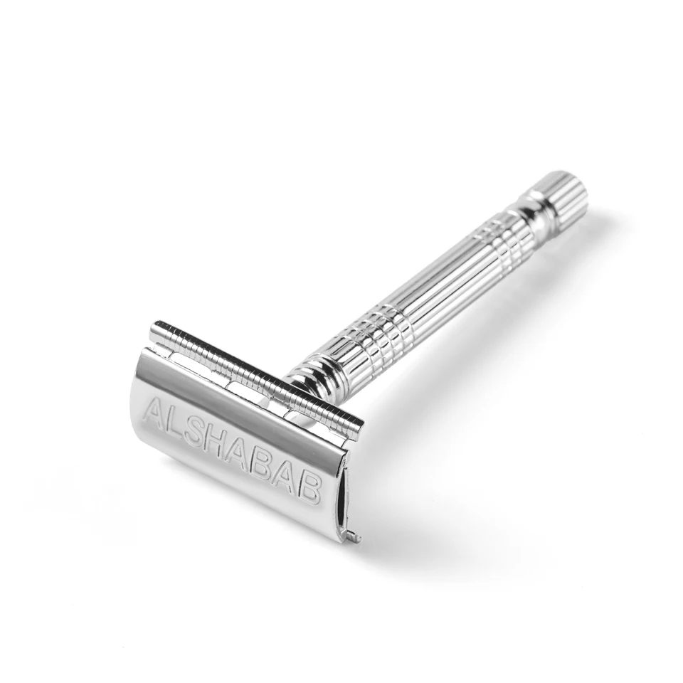 ALSHABAB Stainless Steel Safety Razor Set for Men Barber Manual Shaver Hair Beard Remove Double Edge Rasoir with 1 Piece Blade