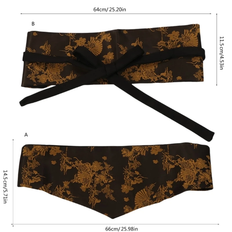 ヴィンテージワイドガードルベルト中国のエレガントなネクタイベルトラップドレスホルタードレス伝統的な中国服