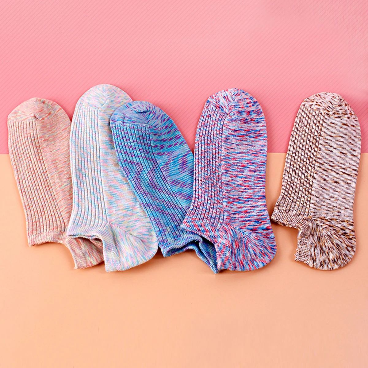 

10 Pairs Random Colors Summer Thin Candy Colored Invisible Women's Short Socks fashionable and Breathable Silicone Anti Slip Boa