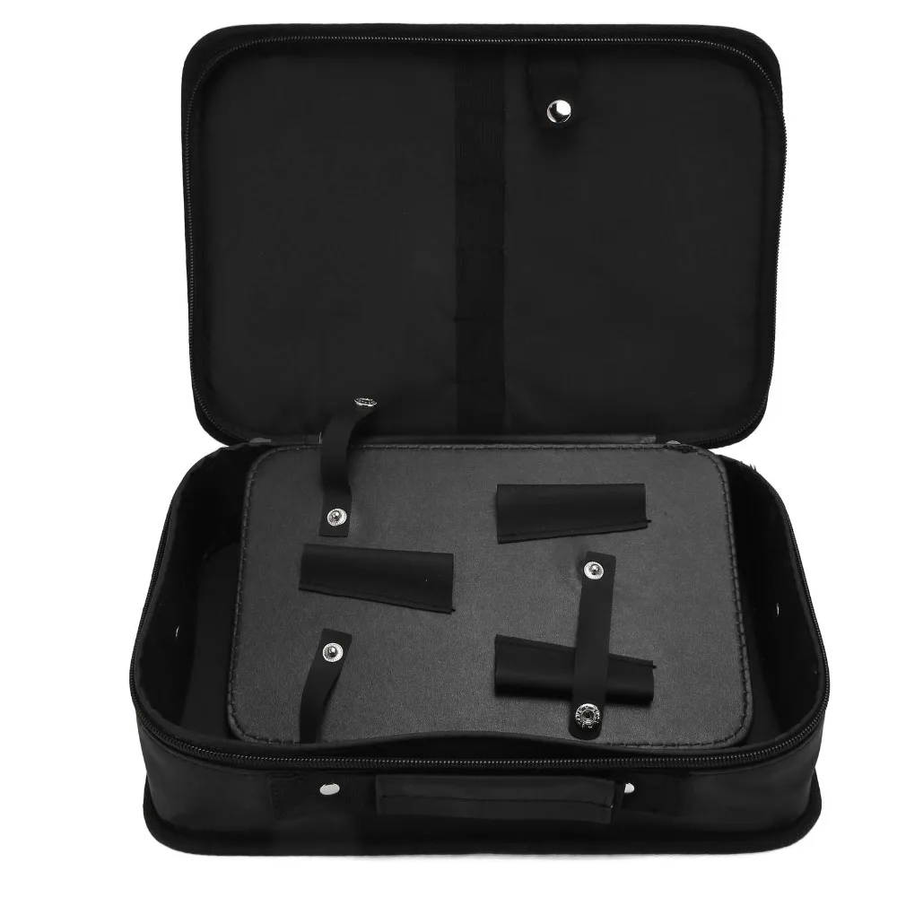 PU Barber Tool Bag Organized Compartments Durable Hair Cutting Grooming Kit Striped Pattern Professional view 5