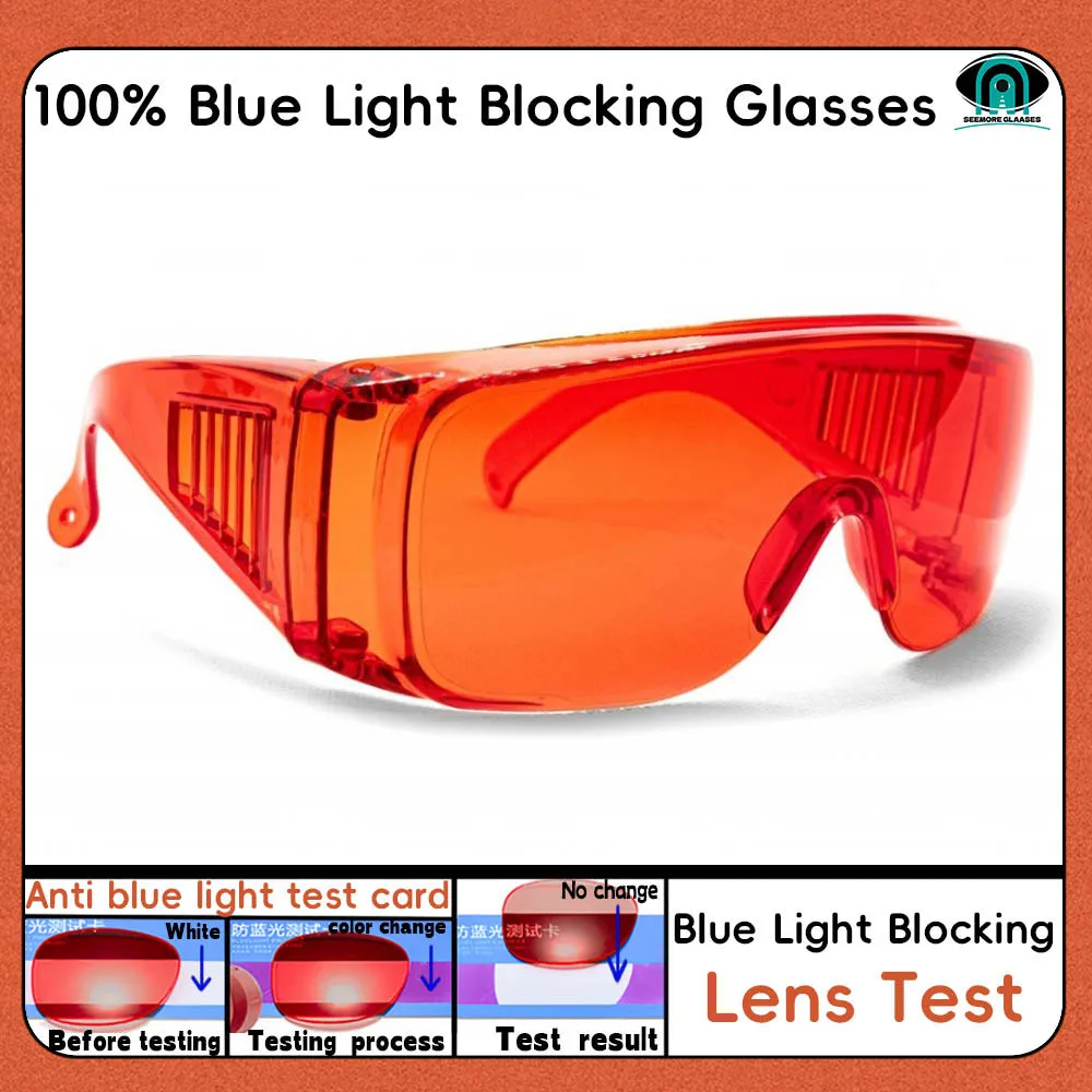 Red Lens 100% blue light Blocking goggle Glasses Green light Blocking Fashions handsome style Men Computer Glasses